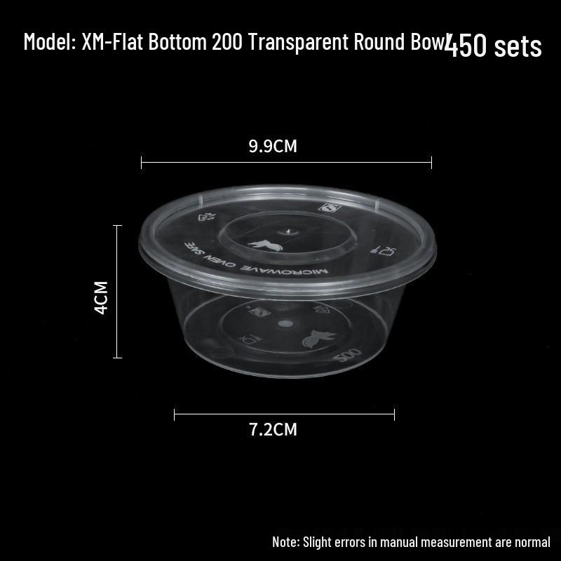 1000ml Round Transparent Plastic Takeaway Food Container with Lid