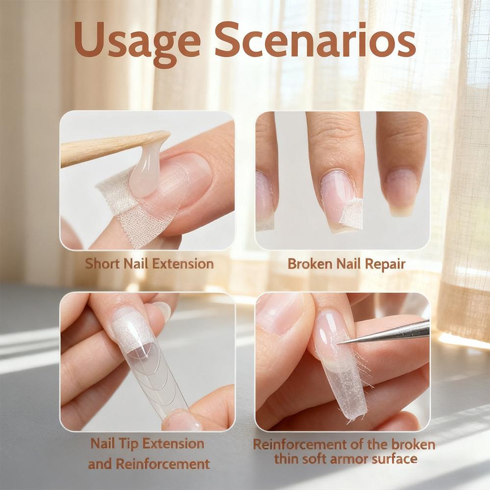 New nail extension and repair silk cloth and tape - multi-functional portable nail tool