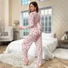 Women's Pajamas Bowknot Long Sleeve Pants Set Printed Set
