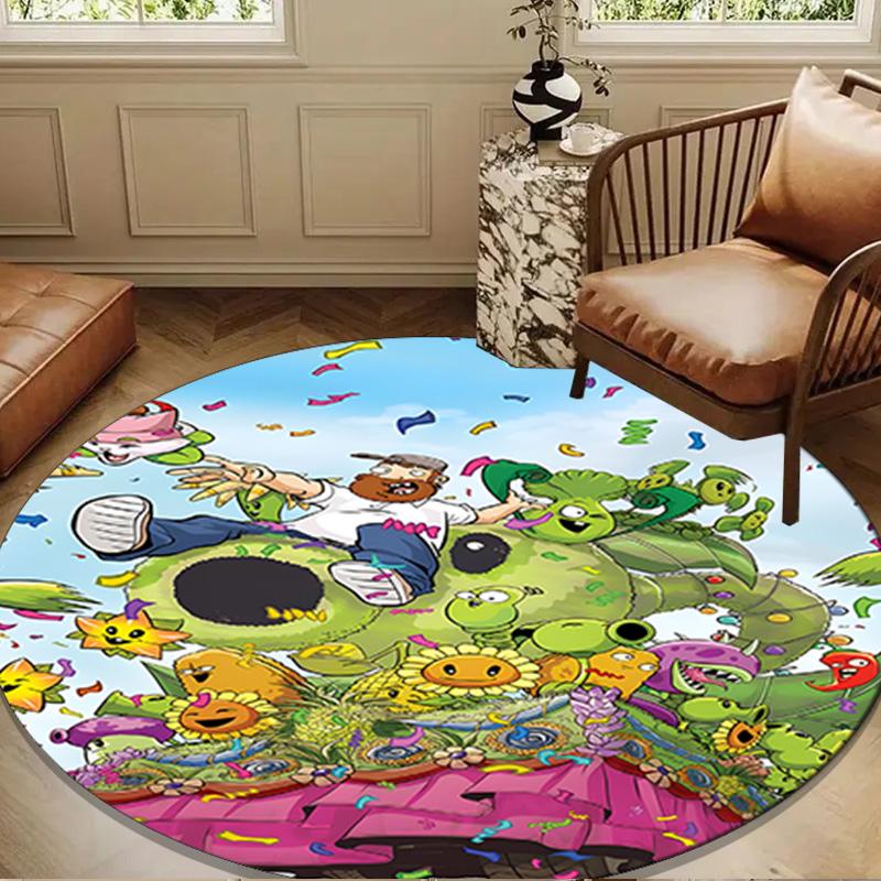 Zombie Party Round Rug for Livingroom,Bedroom, Palyroom, Chair Rug, Area rug, Circle Carpet, Large Size Fan Christmas gift