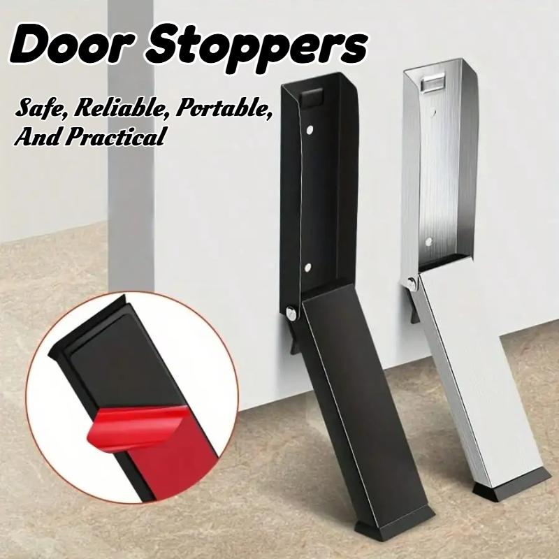 No-Slip Door Stopper Heavy Duty Foldable Steel Stopper with Rubber Grip for Home, Office & Pets