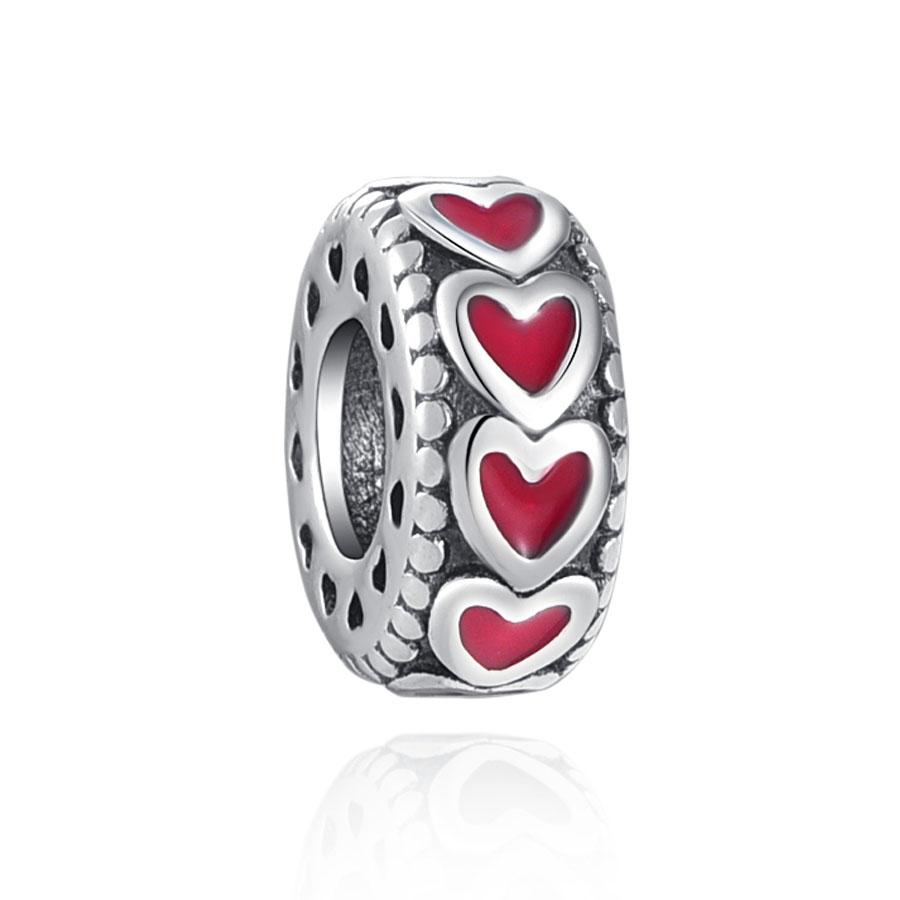 

New Copper Red Color Charm Strawberry Bee Perfume Dream Catcher Apple Bead Fit Original Bracelet Jewellery Gift Red Heart