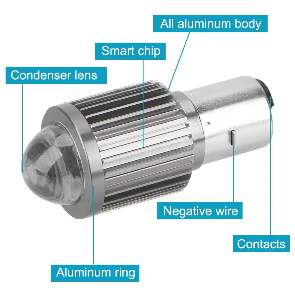 12V 1pcs Led Bulbs H4 BA20D Motorcycle Headlight CSP Chip Hi Lo Lens H4 Lamp Fog Lights Scooter Accessories Headlamp