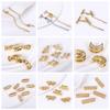 18K Gold Plated Lobster Clasps Extender Chain With Cuboid Separator Spacer Bars,Inlaid Zircon DIY Bracelet Hooks Clasp Findings