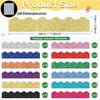 Geyee 120 Pieces Glitter Bulletin Board Border Scalloped Border Trim Shiny Bulletin Poster Decoration Colorful Glitter Paper for School Classroom