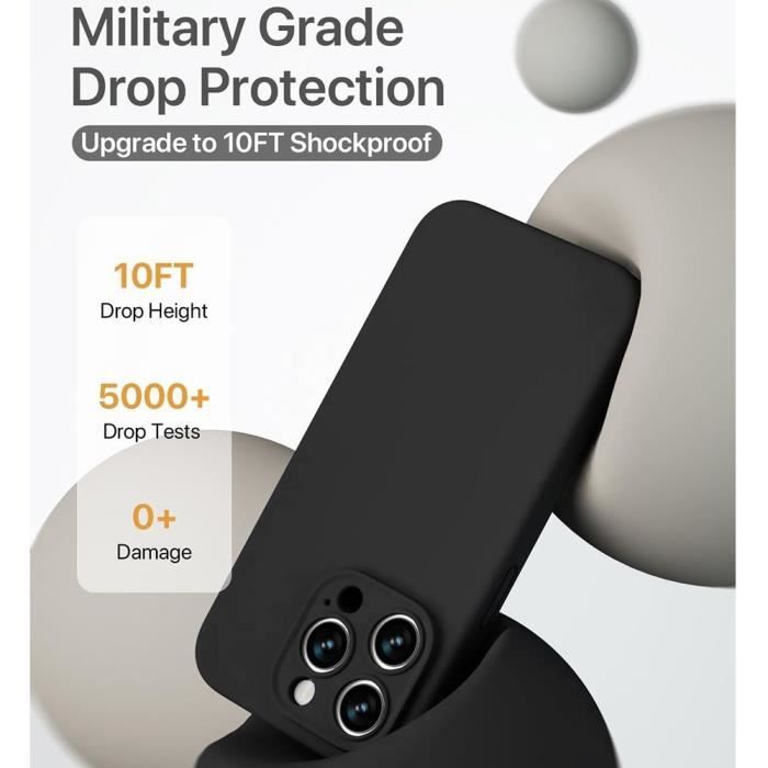 Coque pour iPhone 16 Pro - Protection Ultra Slim - Antichoc - Anti-Rayures - Noir