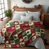 Christmas Flannel Blanket Throw Red Green Checkered Tree Blankets for Couch Sofa Bed Lounging Gifts for Kids Adults Wife Self