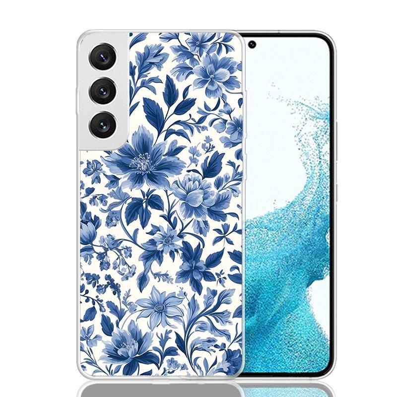 Blue And White Porcelain Phone Case For Samsung Galaxy S26 S25 Edge S24 S23 FE S22 Ultra S21 Plus S20 + Fundas Cover Coque Galax