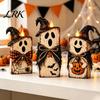Halloween Wooden Ornaments 3Pcs Rustic Cat Tabletop Decor, Farmhouse Black Figurine Charming Tiered Tray Display with Witch Hat, Autumn Fall
