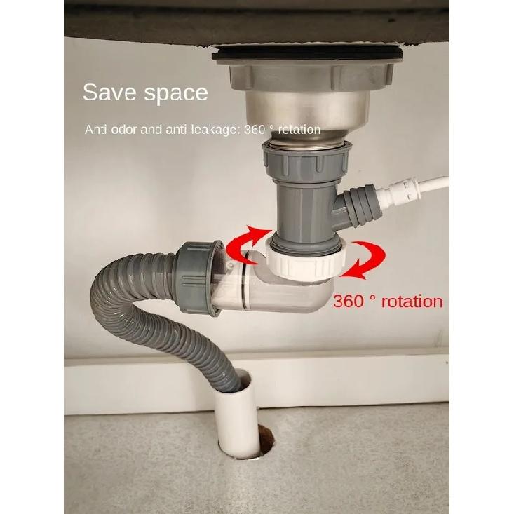 Transparent ABS Anti Odor Valve Kitchen Basin Gravity Closed One-way Drain Valve 45mm Hose for Kitchen Sink