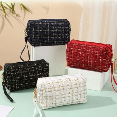 Fashion Striped Makeup Storage Bag Portable Travel Organizer Cosmetic Toiletry Pouch Cute Make Up Handbag Clutch Bags
