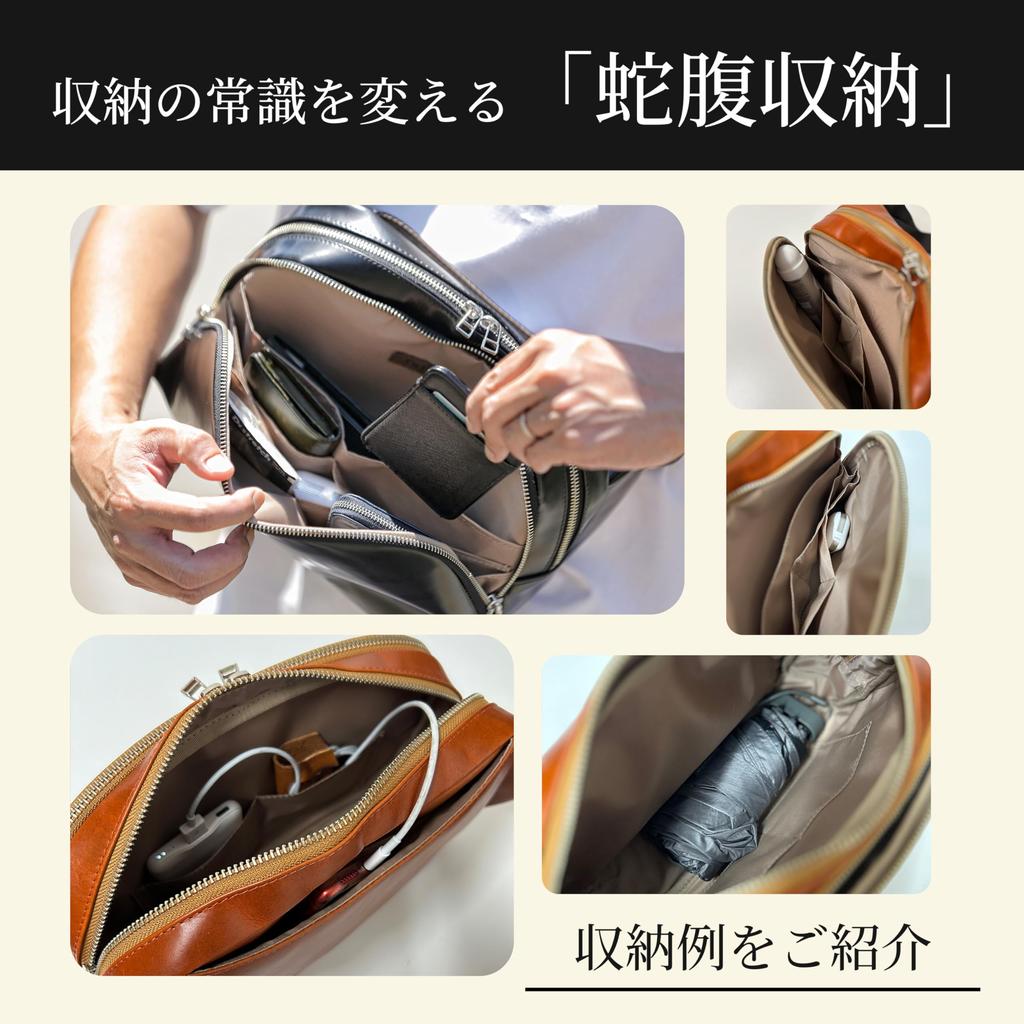 Targio Leather Workshop Futuro Cowhide Body Bag, Men's Genuine Leather One-Shoulder Bag, Lightweight, Small, Stylish, Perfect for Commuting, Travel,