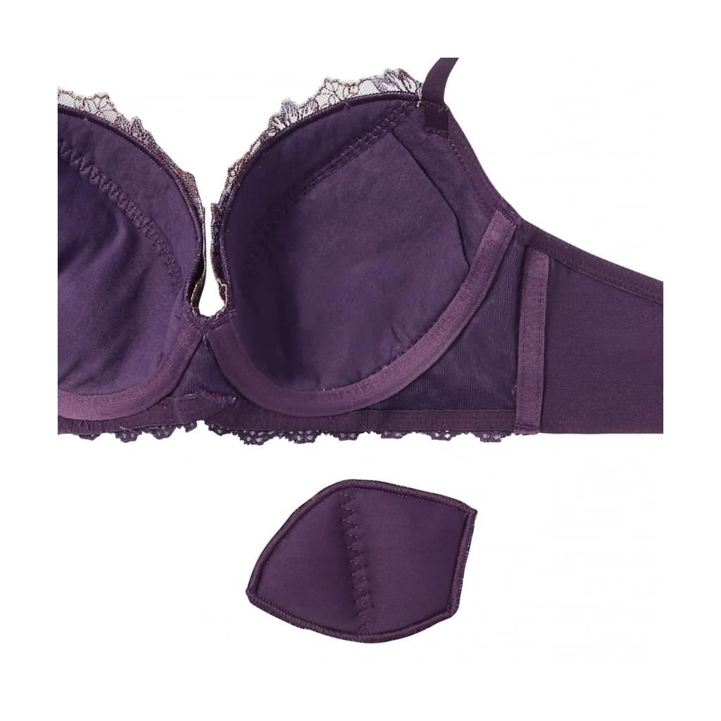 AMOSTYLE BY Triumph Entry Collection Backless Bra Panty Beloved M007 Size B65M & Set, Flower, (Blue),
