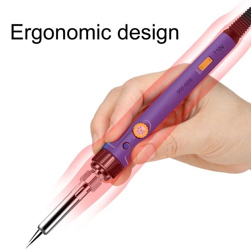 Soldering Iron Kits 60W 110V Upgraded Digital Electric Soldering Kits 200-480℃ Adjustable Temperature Welding Tool