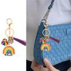 Lovely Rainbow Love Key Holder Dainty Tassels Charm Ideal For Purse Backpack Decoration