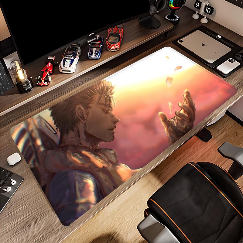 Anime Cooles Mauspad Starker Held XXL Große Gaming-Schreibtischmatte E-Sport Büro-Schreibtischunterlage Tastaturunterlage Rutschfeste Computer-Mausmatte