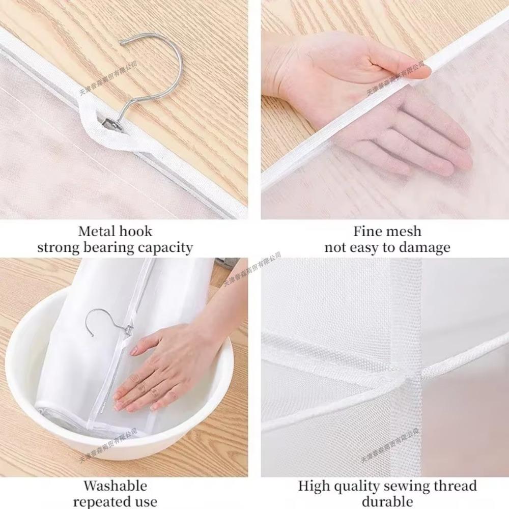 Eco-Friendly Hanging Tote Bag Organizer with Transparent Storage and Multiple Compartments