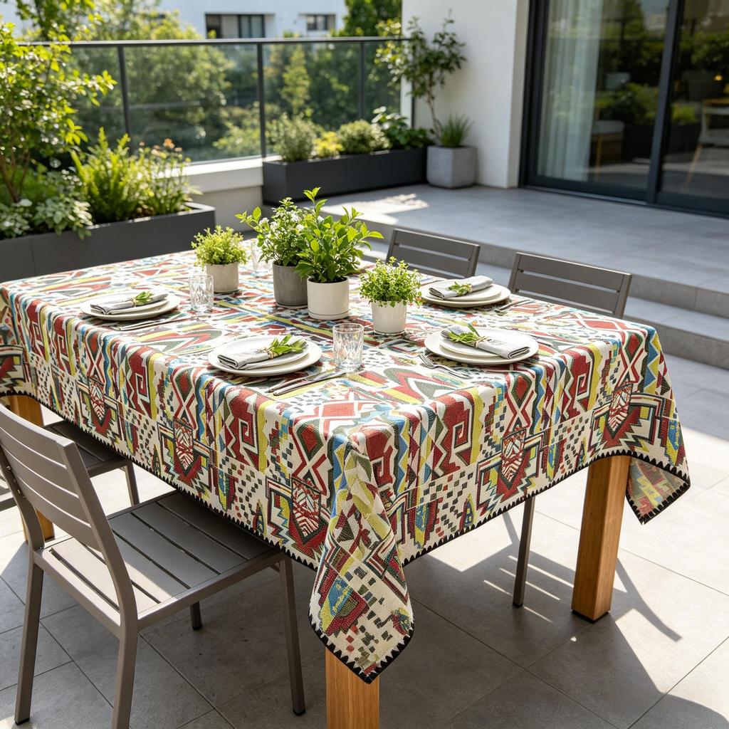 Party Dining Home Kitchen Cotton Linen Material Soft Washable Household Rectangle Tablecloth