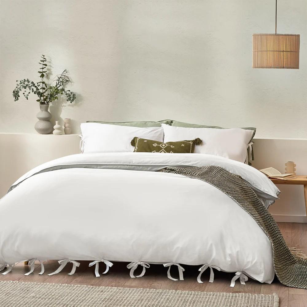 Yard Mallow Tie Detail Cotton Bow Duvet Cover Set