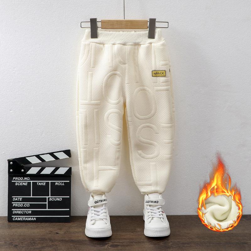 Pantaloni de trening pentru copii, baieti, fete, toamna iarna, pantaloni grosi, ocazional, pantaloni sport largi, pantaloni pentru copii cu litere Kawaii