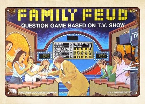 man cave garage shop wall decor Family Feud Board Game metal tin signAluminum 20x30cm(7.8x11.8inch)