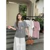 Plus Size Korean Style Cartoon Print Bow T-shirt