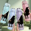 1PC Classic Black Grand Piano 750ml Color Plastic Sports Water Bottle Leakproof Flip Straw Lid Suitable for Sports Office Home Use