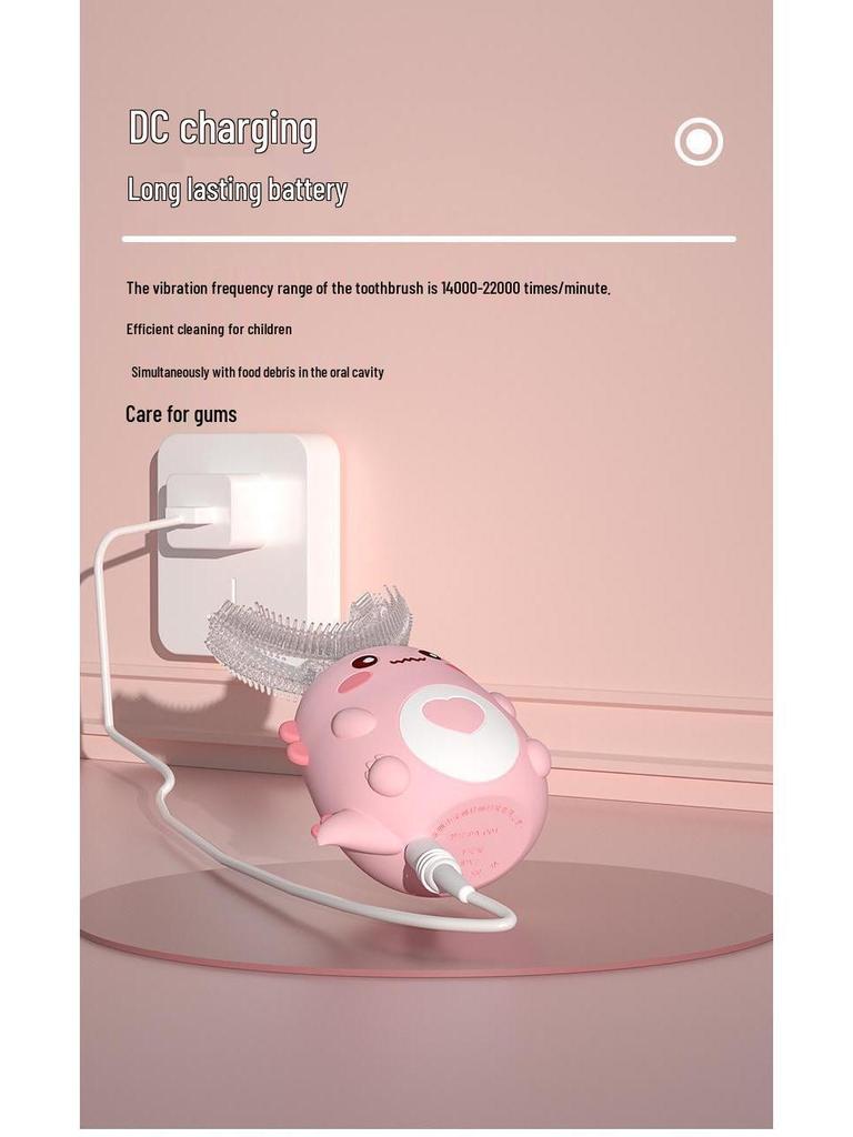 Grenzüberschreitende U-förmige wiederaufladbare elektrische Kinderzahnbürste - Cartoon-Dinosaurier-Design.