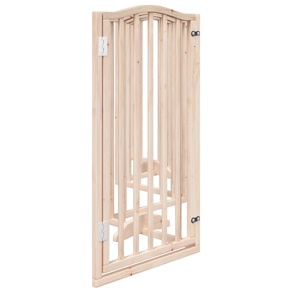 Foldable Dog Gate with Door 6 Panels 300 cm Poplar Wood