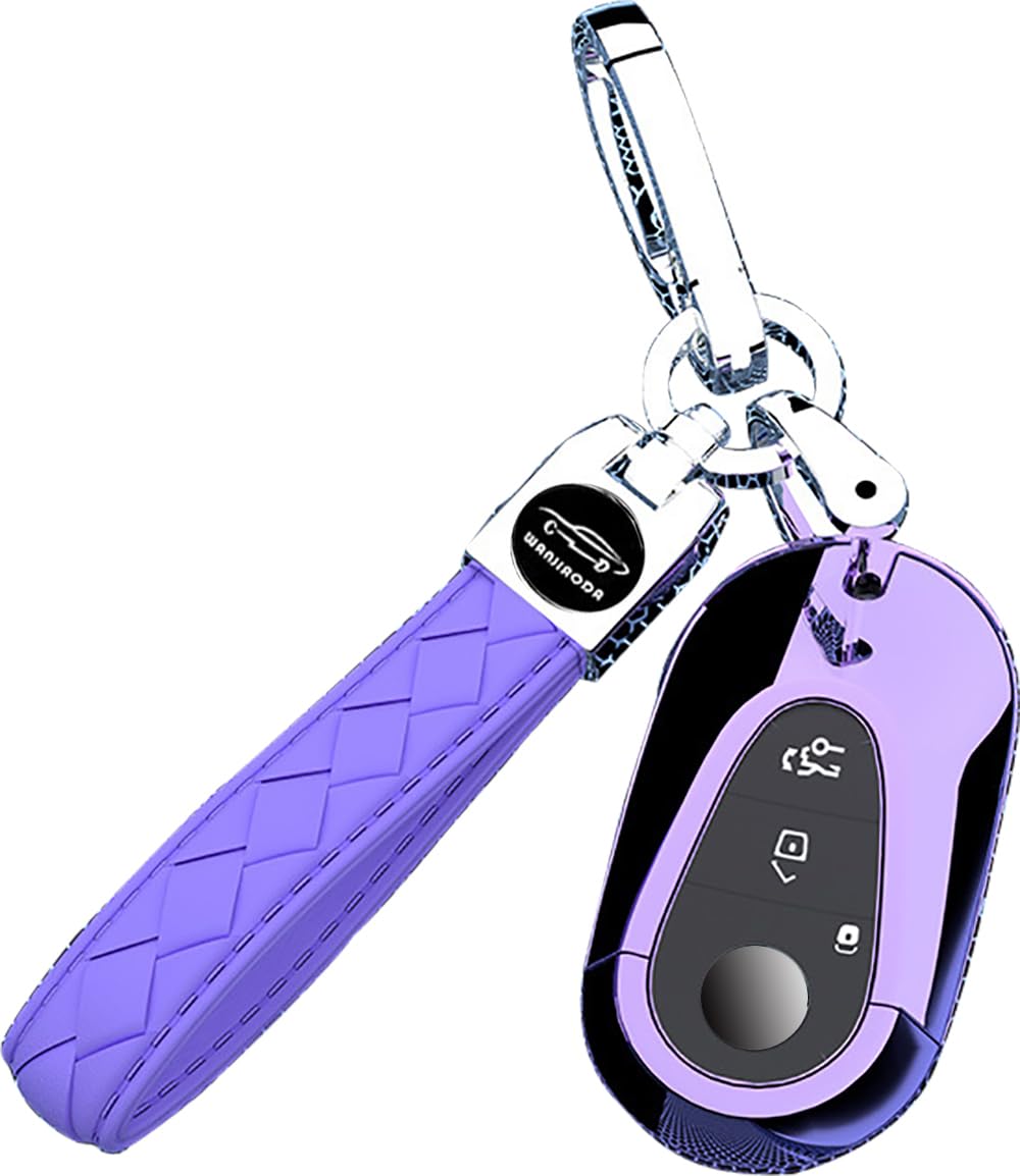 Yinki Benz key case key holder key cover Mercedes Benz фиолетовый