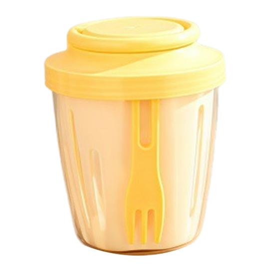 Portable Salad Cup with Fork Double-Layer Salad Bowl for Efficient Drainage Yogurt