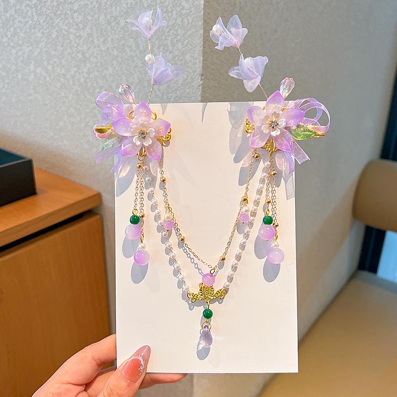 

Аксессуары для волос в стиле ханьфу: Детское украшение на голову с цепочкой на лоб, кисточкой и дизайном принцессы-феи