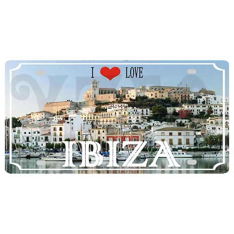 YZFQ30X15CM Egypt Ibiza Munich  Halkidiki  Minorca City Island Metal Tin Sign Travel Souvenir Wall  Home Carft Decor DC-1369B