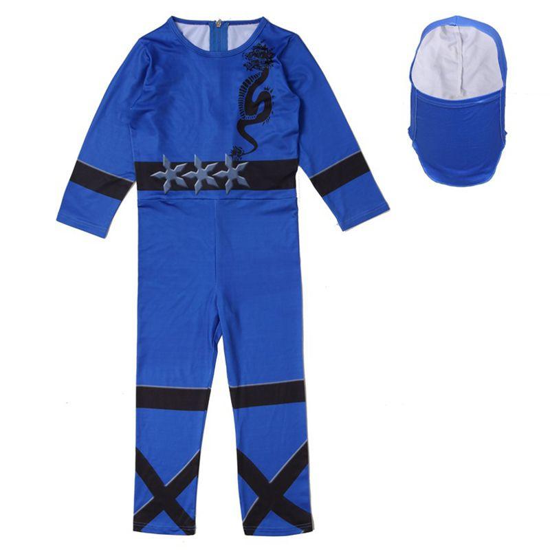 Ninja Power Boys Costume Martial Arts Japanese Samurai Warrior Dress Fancy