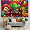 2D Mexican Fiesta Background, Dancing Cactus & Balloons Photo Booth Backdrop