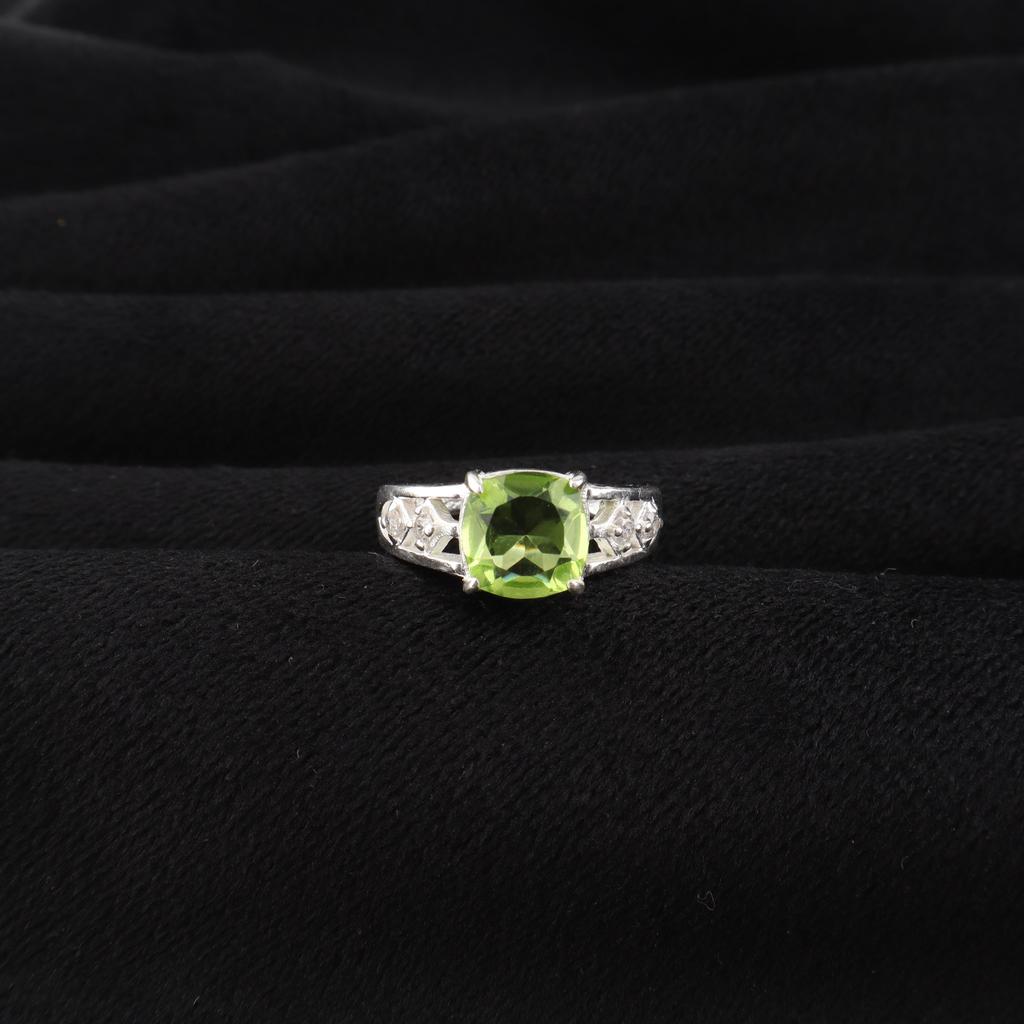 Peridot Gemstone 925 Sterling Silver Handmade Jewelry Designer Zircon Ring For Anniversary Gift CZR-15-4