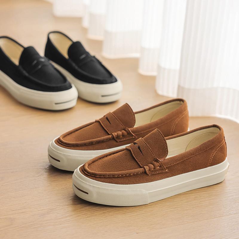 Fashion Summer Men's Casual Leather Shoes New Trend Loafers Fashion Soft Bean Shoes Low-top Men's Slip on Flats Leisure Walk Moccasins