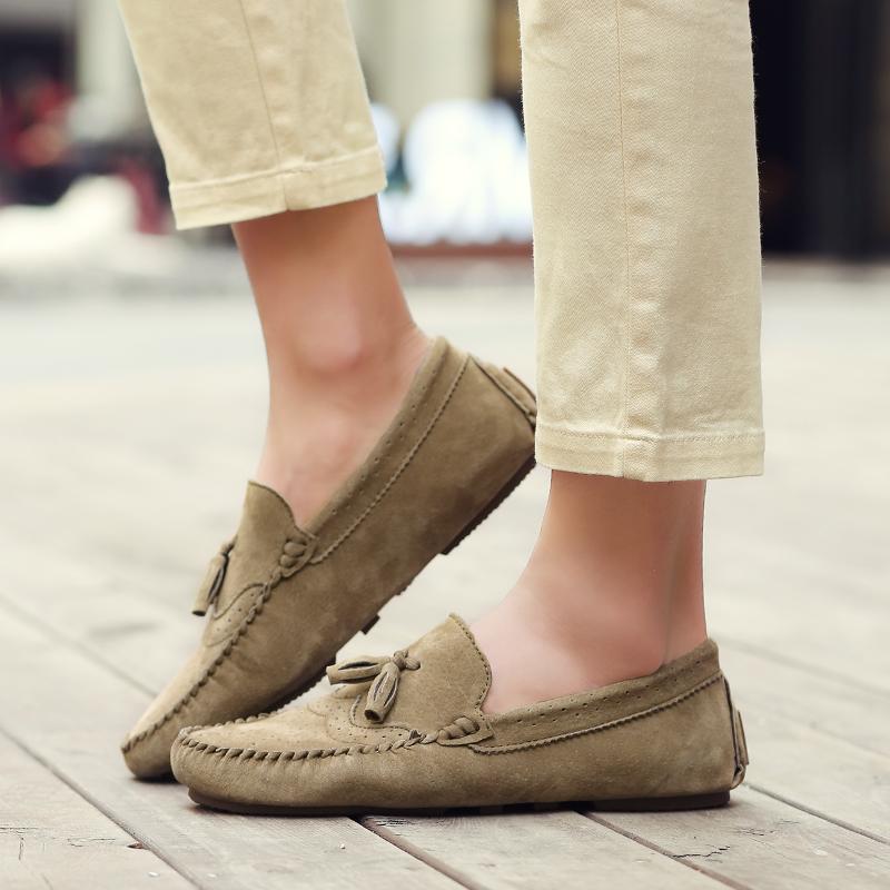 Fashion Summer Suede Leather Men Loafers Breathable Flats Men's Casual Shoes Moccasins Man Minimalist Lightweight Driving Shoes Sneakers