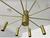 20 Light Brass Pendant Mid Century Modern Raw Brass Sputnik chandelier light Fixture