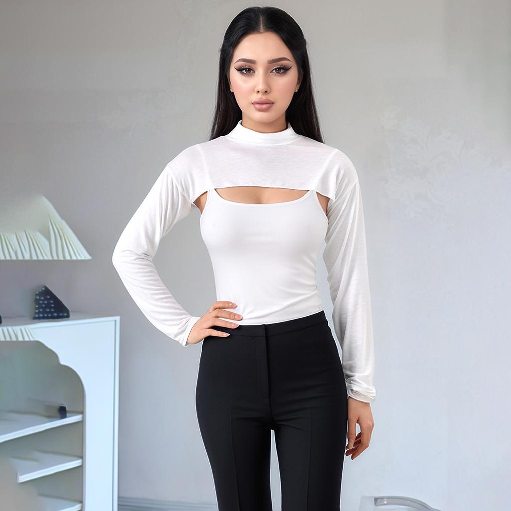 Elastic Modal Cotton Jersey Full Neck Sleeve Woman Muslim Long Arm Cover Shrug Shoulder Oversleeve Suncreen Wear Sleeves