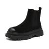 England Style Mens Fashion Chelsea Boots Cow Suede Leather Shoes Cowboy Platform Boot Party Banquet Dress Ankle Botas Masculinas