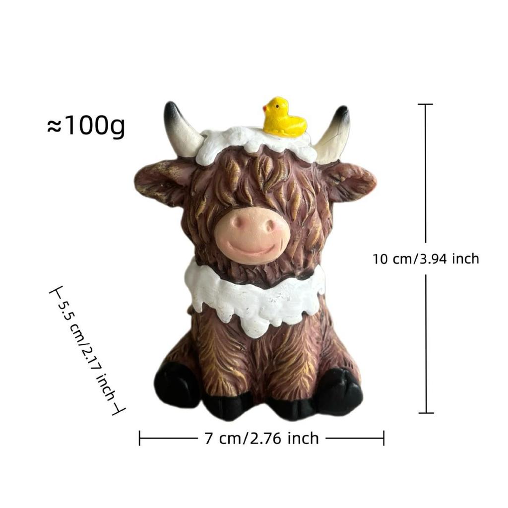 Highland Cow Resin Statue: Creative Festival Bathroom and Home Decoration Gift