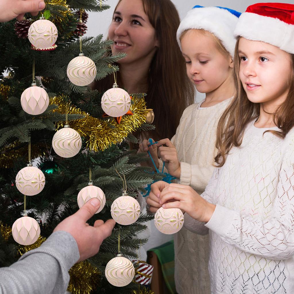 Frosted Christmas Ornament Ball Set for Tree Home el Decoration