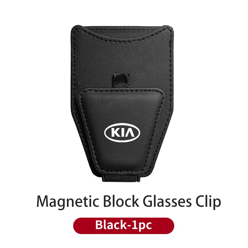 Car Visor Glasses Holder Leather Sunglasses Bag Card Clip Accessories For KIA Sportage Rio Ceed Morning Proceed K5 Sorento Pican NK2