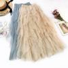 Gonna Tutu in Tulle Moda Donna Gonna Lunga Maxi Primavera Estate Coreana Nera Rosa Vita Alta Gonna Plissettata Femminile