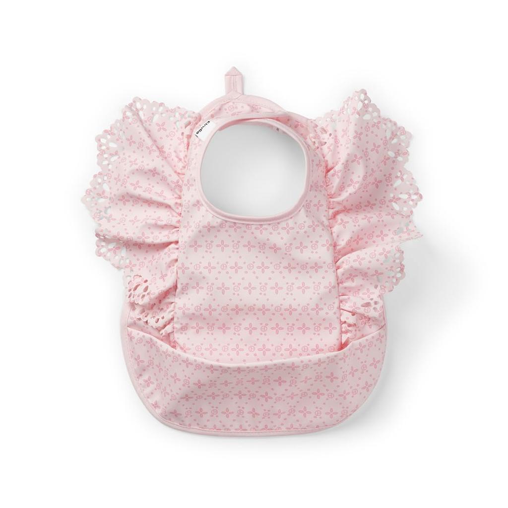 Meal Apron for Baby Embroidery Anglaise Pink One Size [Elodie] ED_BIB