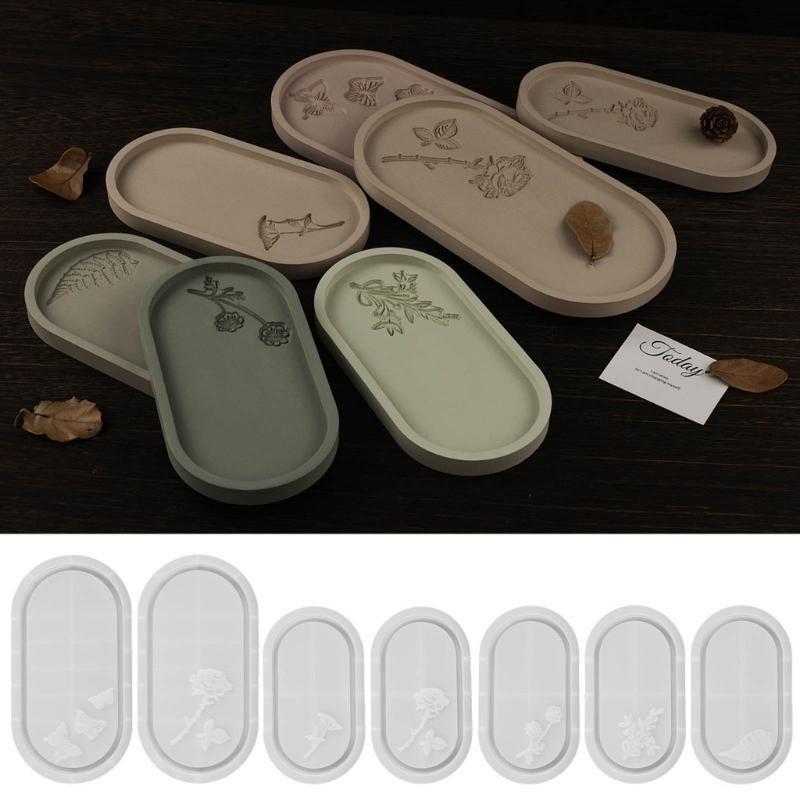 Easy to Use Silicone Mold Creating Decorative Trays Moulds with Unique Elliptical Shape Suitable for Gifting Making