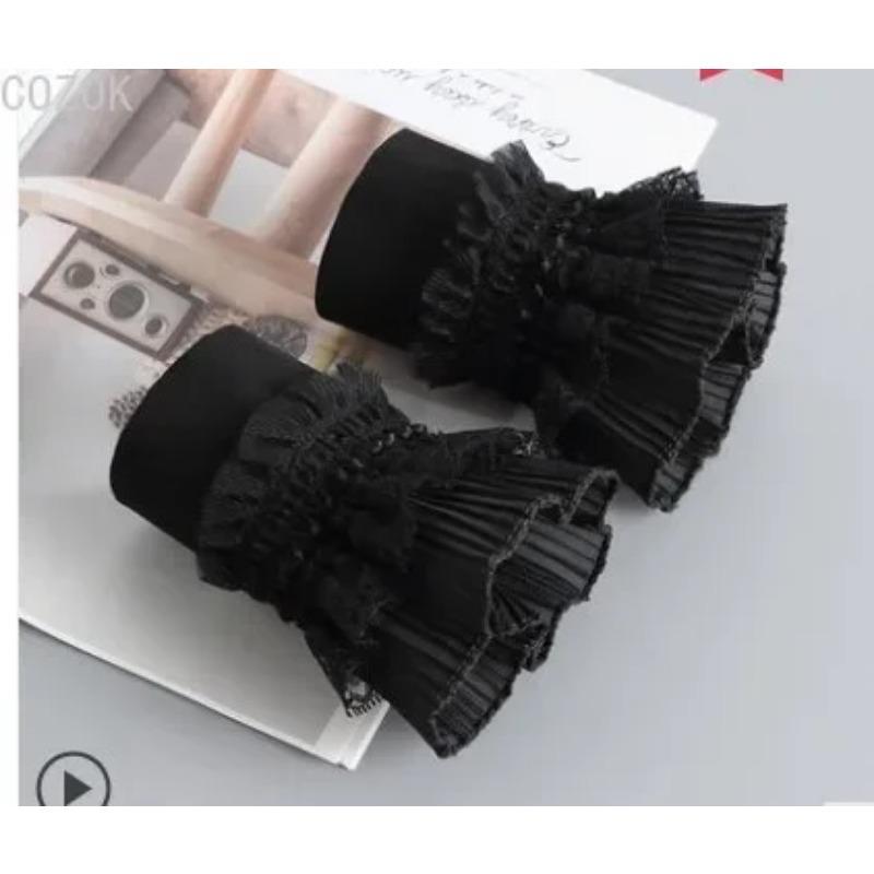 1 pár Odnímatelné hřejivé návleky na zápěstí halenky Gázové Elastické Univerzální Manžety rukávů Falešné manžety Dámské Krajkové manžety Rukávy Manžety svetru