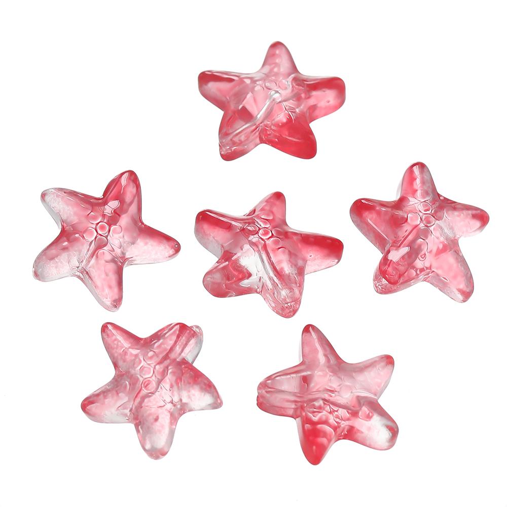 10pcs Colorful Glass Starfish Beads Star Czech Glass Loose Spacer Beads For DIY Bracelet Phone Chain Jewelry Making Accessories