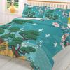 Japanischer Stil Kran Kirschblüte Vintage 3-teiliges Bettwäscheset für Doppelbett Heimtextilien Bettbezug Steppdeckenbezug Kissenbezug